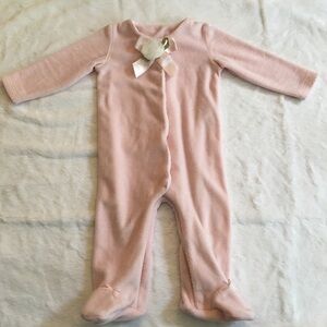 Miniclasix Baby Pink Flower Footsie Pajama 6 Month